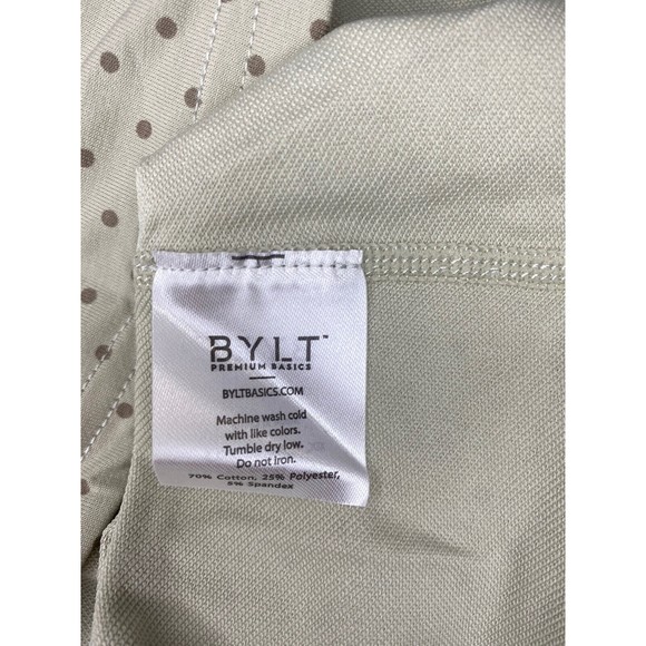 BYLT Mens Limestone & Sand Polka Dot Drop Cut Short Sleeve Lux Tee Stretch Sz Sm - Picture 5 of 8
